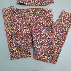 Outdoor Voices TechSweat 7/8 Floral Leggings Pants bra set XS workout athleisire